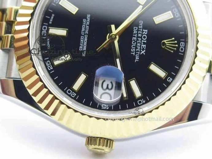 0416 DateJust II 41mm SS YG BP Maker Best Edition Black Dial On Jubilee Bracelet A Lightweight 3670